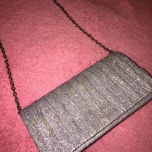 Silver and Glitter hand purse